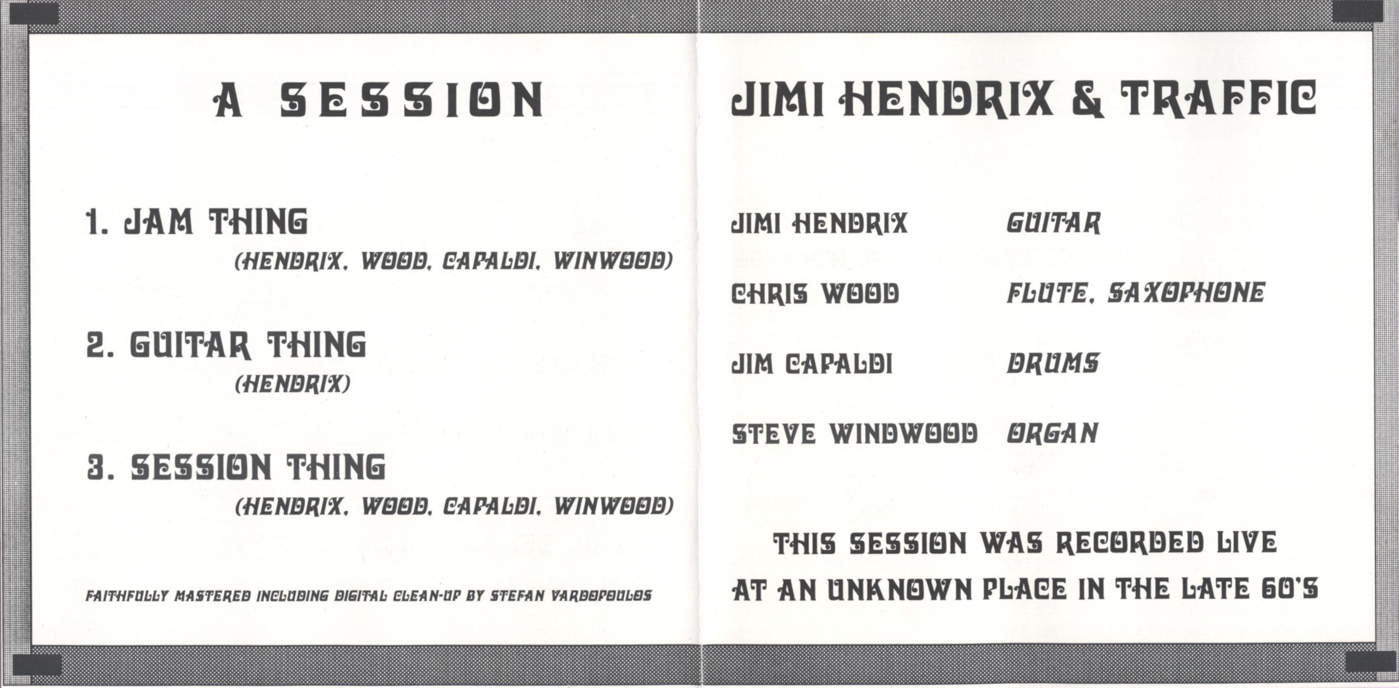 Jimi Hendrix & Traffic – A Session – Jerry Scott